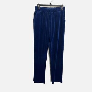 Unbranded Royal Blue Velvet Straight Leg Pants High Waist Elastic 2XL Womens